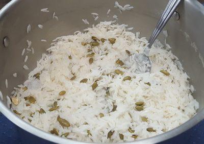 Kaddu Ke Beej Chawal (Rice with Pumpkin Seed)