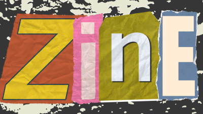 Zine in cutout letters