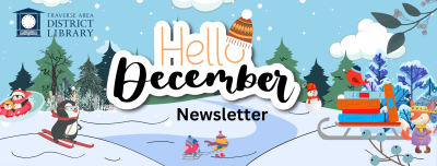 Birds skating and sledding with Hello December newsletter