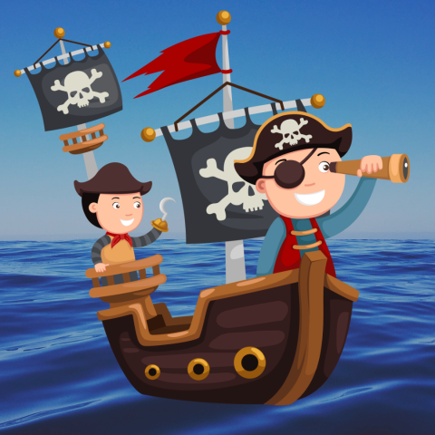 Young pirates sailing on the high seas!