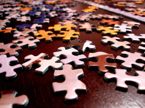 Photo of jigsaw puzzle pieces