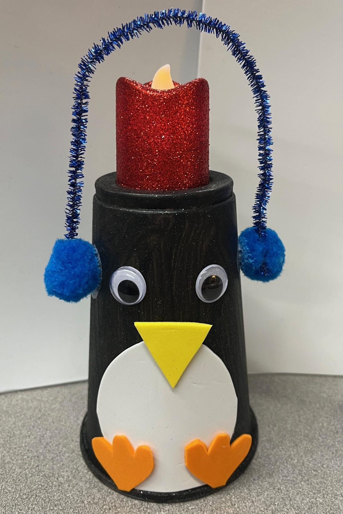 penguin candle holder